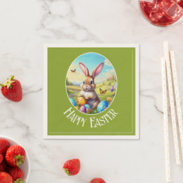 Guardanapo De Papel Hübscher Osterhase in Landschaft -