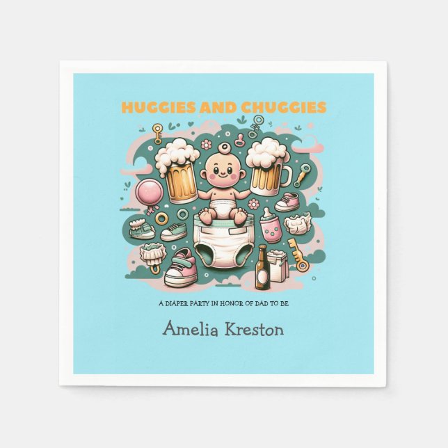 Guardanapo De Papel Huggies e Chuggies animam a paternidade (Frente)