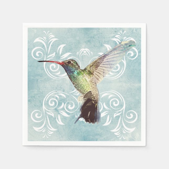 Guardanapo De Papel Hummingbird com fundo florescente (Frente)