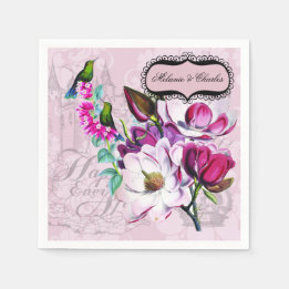 Guardanapo De Papel Hummingbird Magnolias Papel de Casamento Napkins