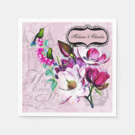 Guardanapo De Papel Hummingbird Magnolias Papel de Casamento Napkins