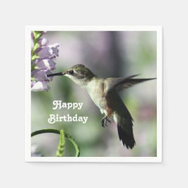 Guardanapo De Papel Hummingbird Pink Floral Wildlife Foto Aniversário