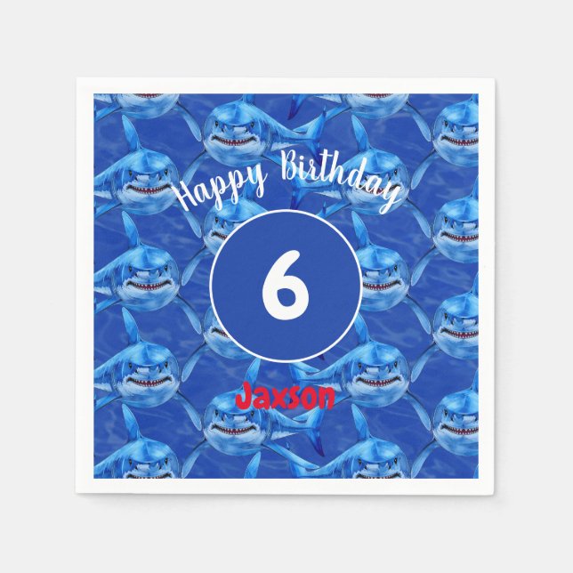 Guardanapo De Papel Hungry Sharks  (Frente)