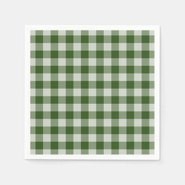 Guardanapo De Papel Hunter Green Gingham - Livro de Xadrez Napkin (Frente)