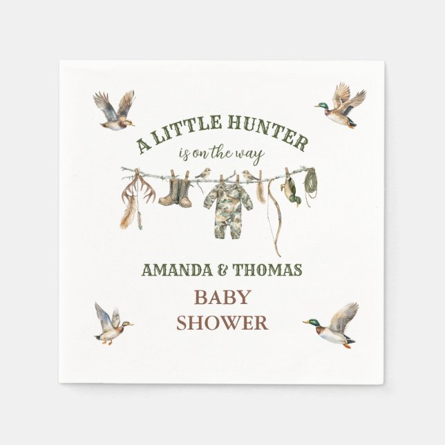 Guardanapo De Papel Hunting Boy Baby Shower  (Frente)
