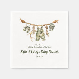 Guardanapo De Papel Hunting Clothesline Camo Boy Baby Shower