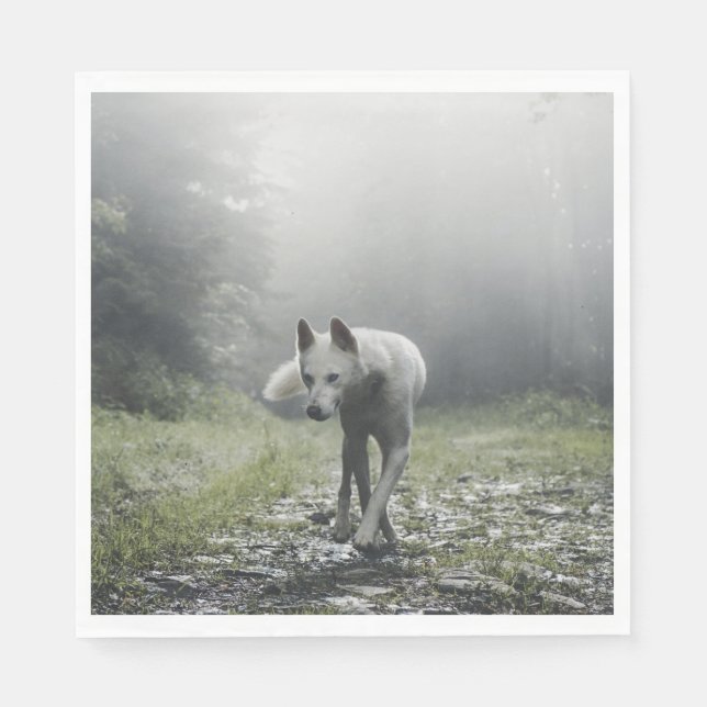 Guardanapo De Papel Husky Siberiano Branco (Frente)