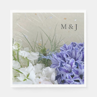 Guardanapo De Papel Hyacinte azul com flores brancas