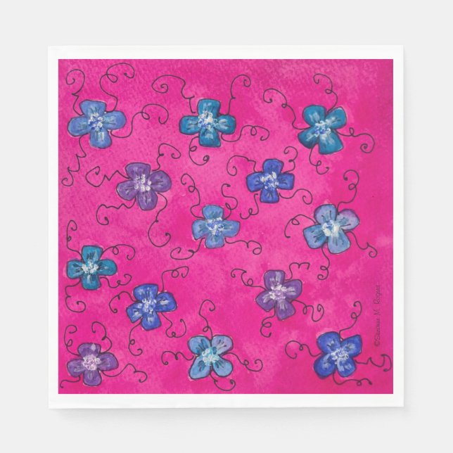 Guardanapo De Papel Hydrangea Blossoms Party Napkins (Frente)