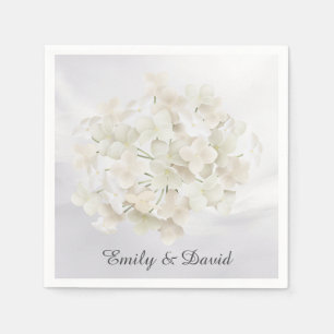 Guardanapo De Papel Hydrangea Branca Em Abstrato Branco