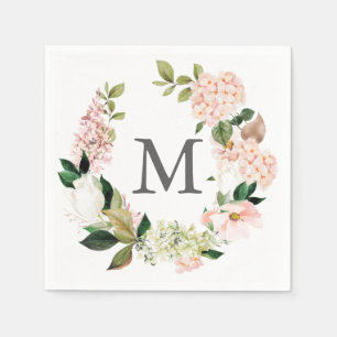 Guardanapo De Papel Hydrangea Monograma Casamento Coquetel Napkin