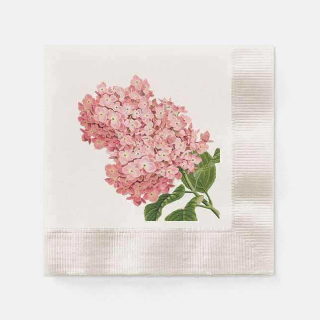 Guardanapo De Papel Hydrangea Rosa Antiga, Personalizada (Frente)