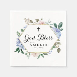 Guardanapo De Papel Hydrangeas Azuis e Quadro Floral do Deus abençoe R