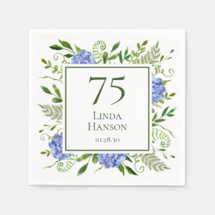 Guardanapo De Papel Hydrangeas Azuis para 75º Aniversário