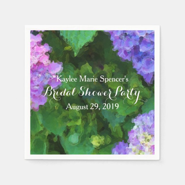 Guardanapo De Papel Hydrangeas Weding Chá de panela Napkins (Frente)