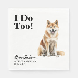 Guardanapo De Papel I Do Too Akita Inu Recepção de casamento