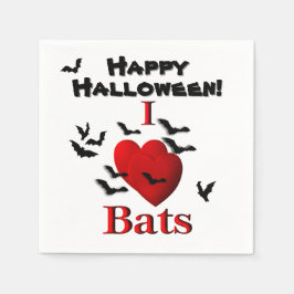 Guardanapo De Papel I Heart Bats Happy Halloween
