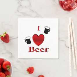 Guardanapo De Papel I Heart Beer Design