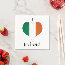 Guardanapo De Papel I Heart Ireland Irish Tricolor Flag