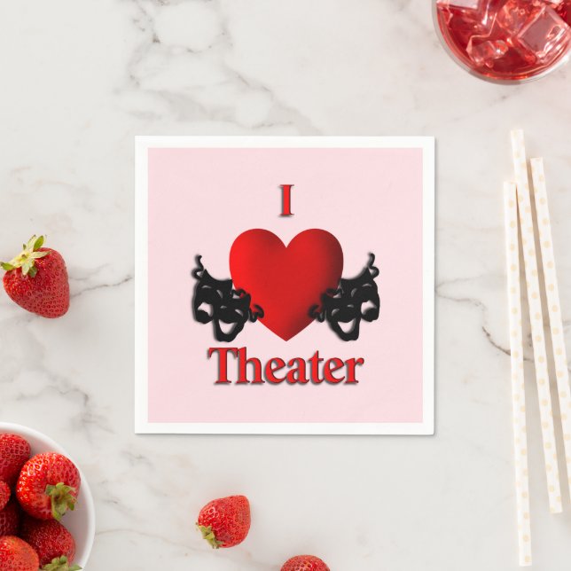 Guardanapo De Papel I Heart Theater Pink (Insitu)