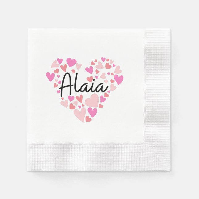 Guardanapo De Papel I love Alaia - hearts for Alaia (Frente)