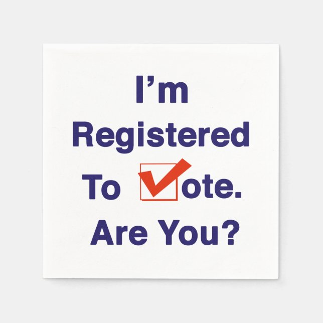 Guardanapo De Papel I’m Registered to Vote 2024 (Frente)