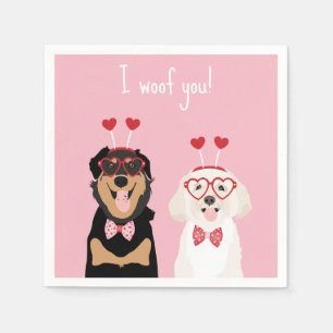 Guardanapo De Papel I Wooyou Namorados Cachorro Rottweiler Maltipoo Pu