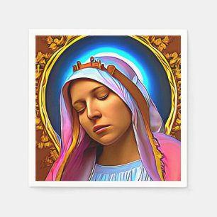 Guardanapo De Papel IA Art da Virgem Abençoada Maria