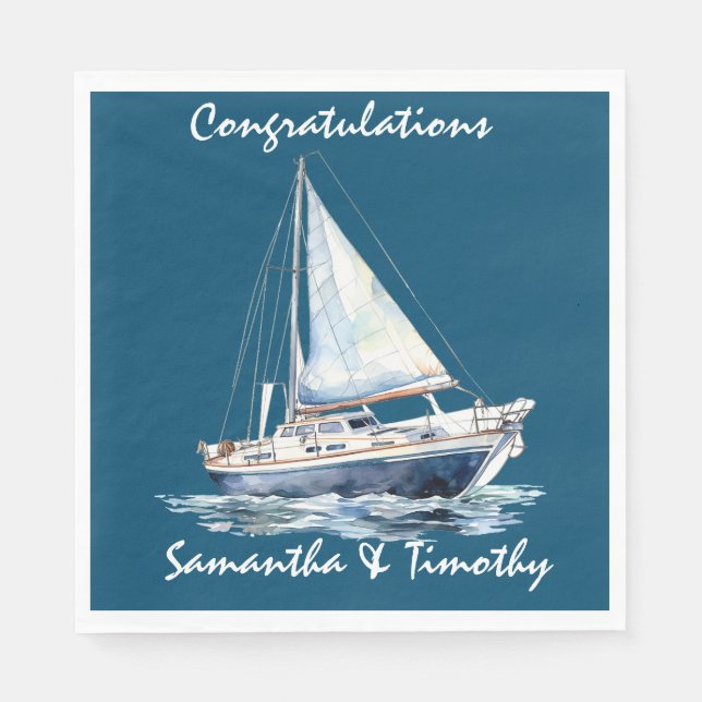 Guardanapo De Papel Iate temido, Parabéns Náutico (Frente)