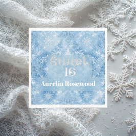 Guardanapo De Papel Ice Blue Frost Fairytale Winter Snow Sweet 16 Chic