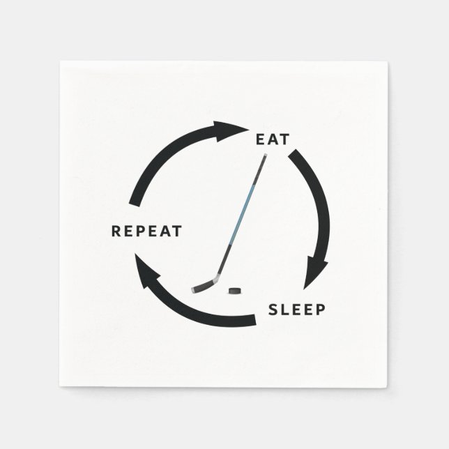 Guardanapo De Papel Ice Hockey Coma Sono Repita Ventilador Esportivo D (Frente)