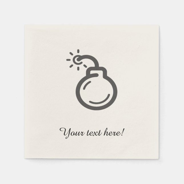 Guardanapo De Papel Ícone de Bomba (Frente)