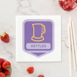 Guardanapo De Papel Ícone de Kettles Roxo e Amarelo Moderno