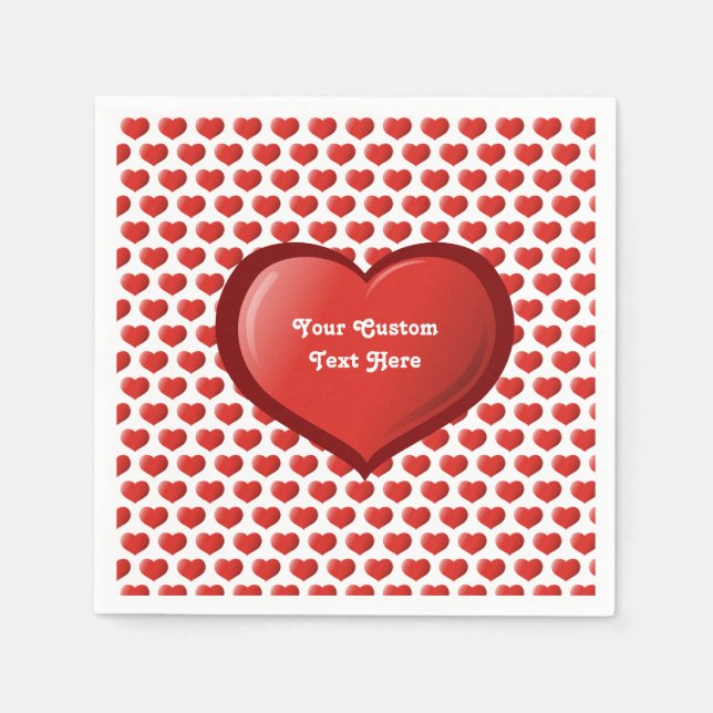 Guardanapo De Papel Ícone do Coração 3D (Frente)