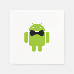 Guardanapo De Papel Ícone Robot Android de Gravação de Arco Formal