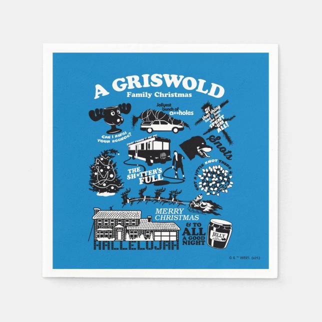 Guardanapo De Papel Ícones e cotações das férias de Natal (Frente)