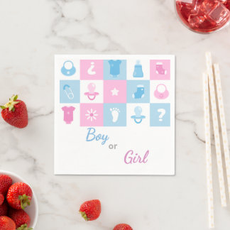 Guardanapo De Papel Ícones Minúsculos Pastel Chás de Bebê & Revelação 