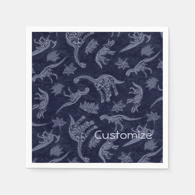 Guardanapo De Papel Idade dos Dinossauros Padrão De Esqueleto Napkins (Frente)