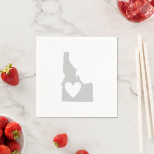 Guardanapo De Papel Idaho Shape Cinza Heart Cutout Idahoan Love Adore