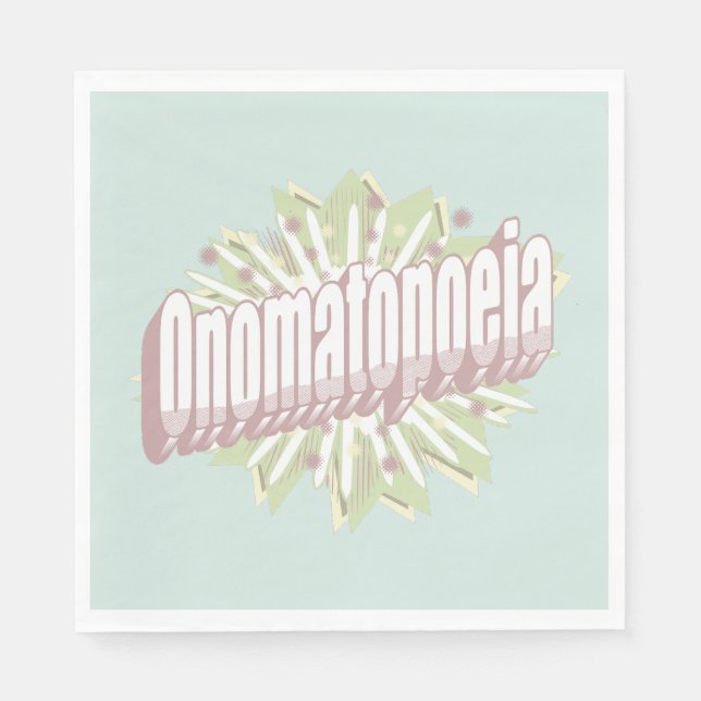 Guardanapo De Papel Idioma Inglês da Explosão de Onomatopoeia (Frente)