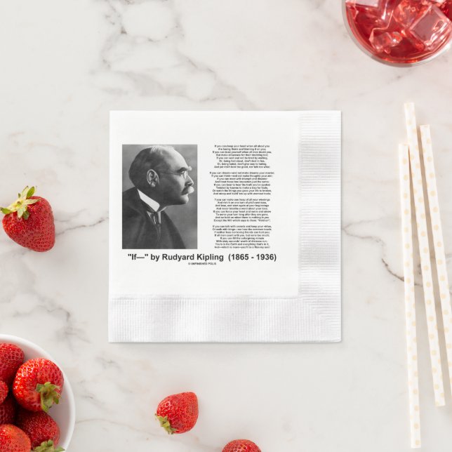 Guardanapo De Papel "If— " Poem By Rudyard Kipling (Insitu)