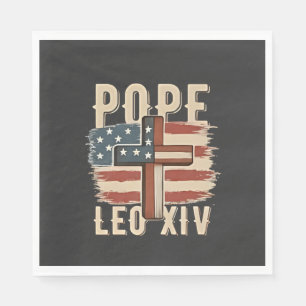 Guardanapo De Papel Igreja Cristã do Papa Leão XIV Bandeira dos EUA