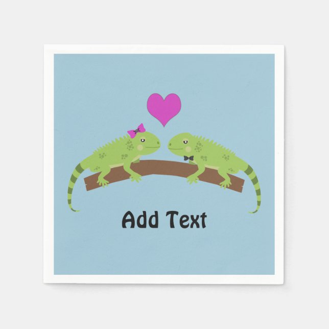 Guardanapo De Papel Iguana Love (Frente)