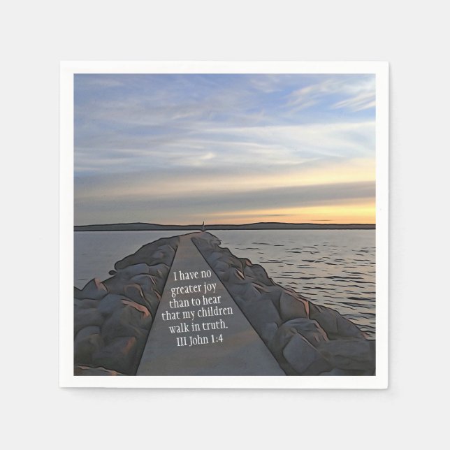 Guardanapo De Papel III John 1:4 Escritura De Bíblia Caminha Na Verdad (Frente)