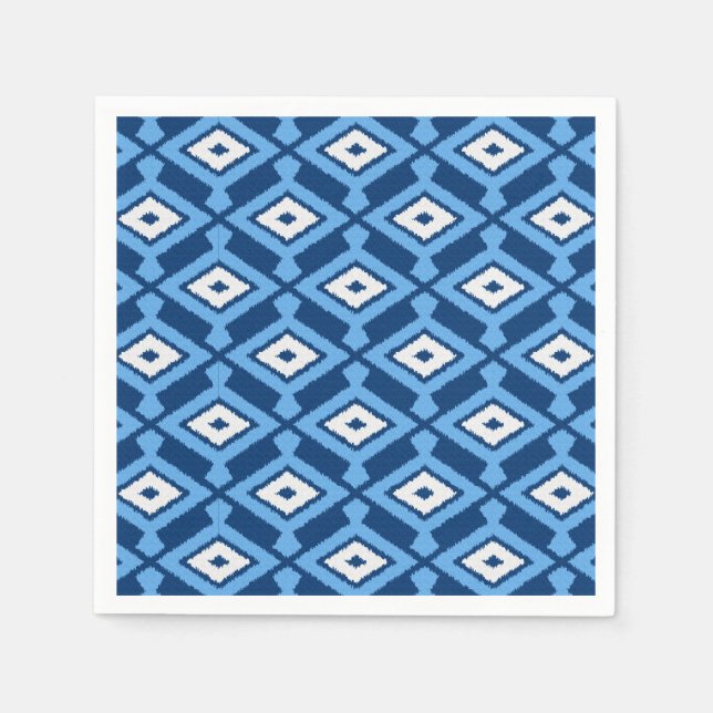Guardanapo De Papel Ikat Pattern - Indigo e Denim Blue (Frente)
