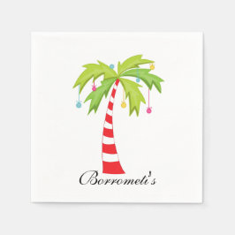 Guardanapo De Papel Ilha Christmas Palm Tree Cocktail Napkin