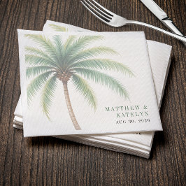 Guardanapo De Papel Ilha de Palmeiras Destino Casamento Verde