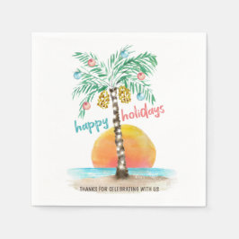 Guardanapo De Papel Ilha Holiday Tropical Beach Palm Christmas