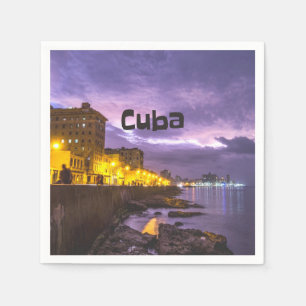 Guardanapo De Papel Ilhas Costeiras Cuba Havana À Noite