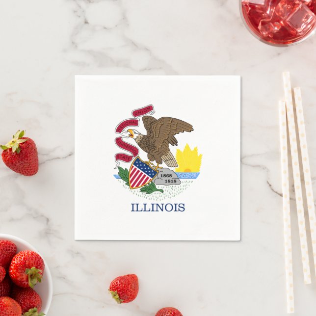 Guardanapo De Papel Illinoisan Flag, Flag of Illinois (Insitu)